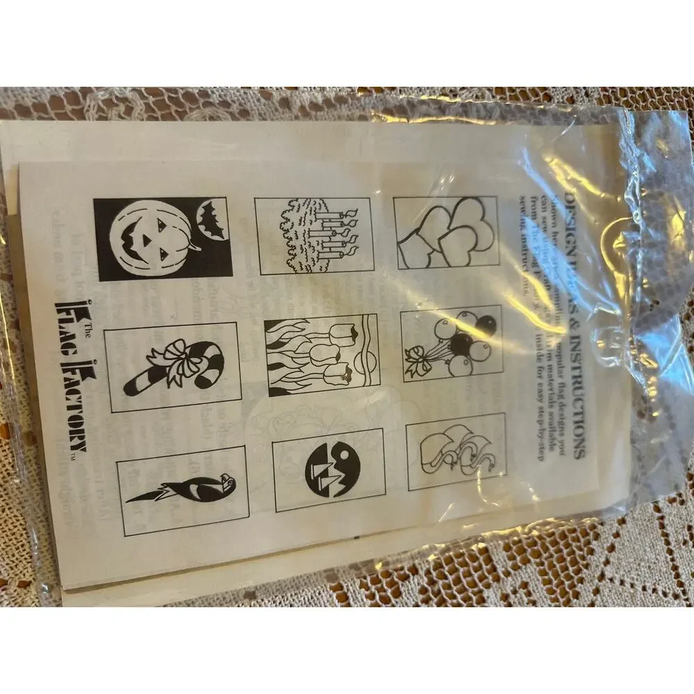Vintage The Flag Factory Good Morning Rooster Sewing Pattern House Banner Kit
